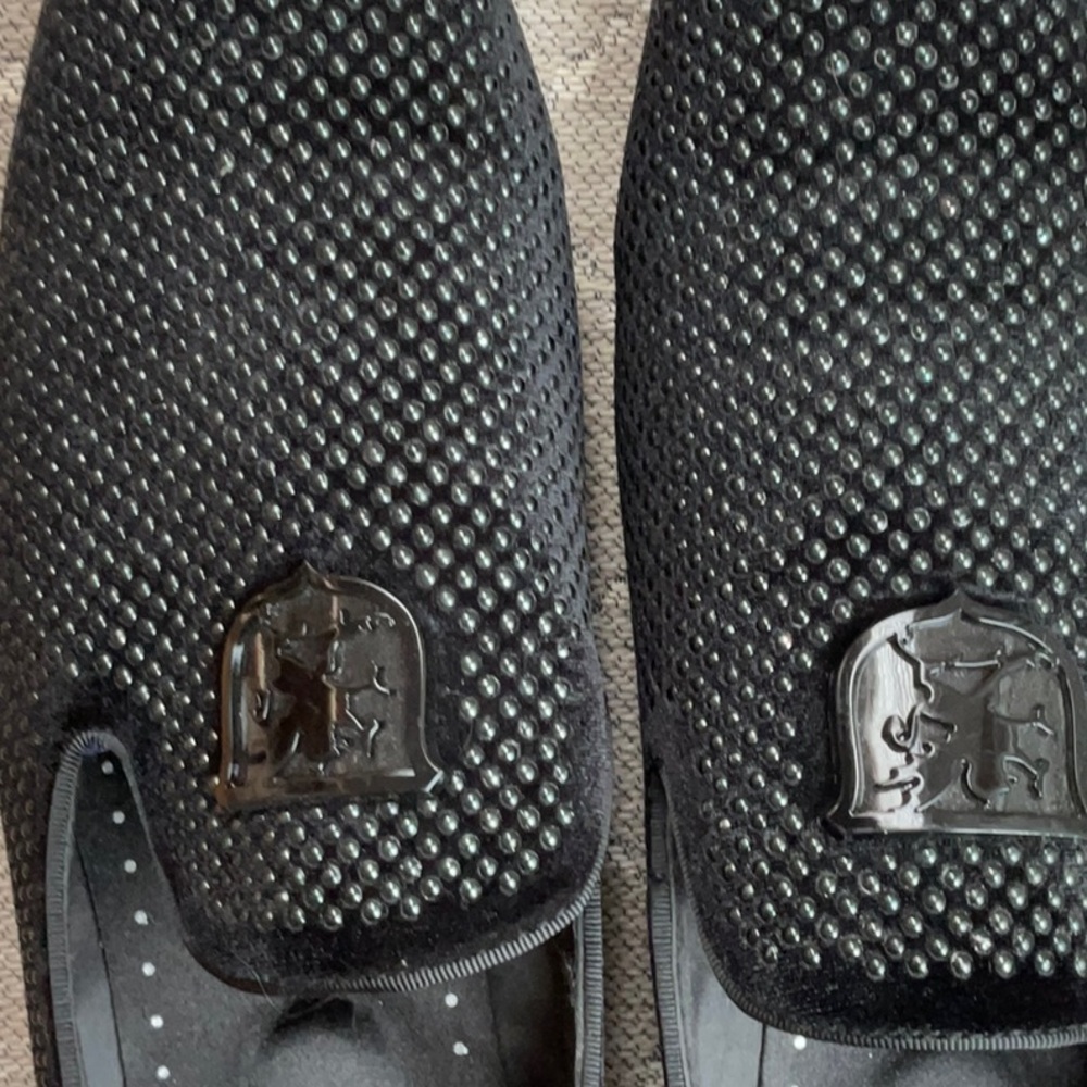 Stacy Adams Black textured Men's Loafers - Picture 2 of 4